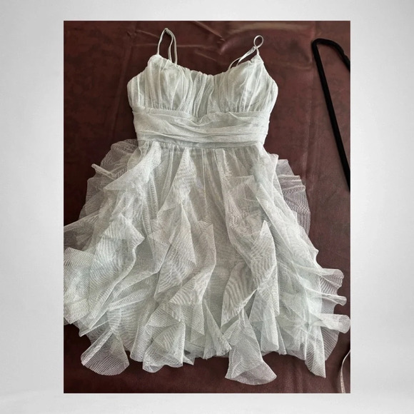 PEAR CULTUR Juniors Corkscrew Ruffles Gathered Cocktail & Party Dress 13/14 & 0 - Picture 4 of 13